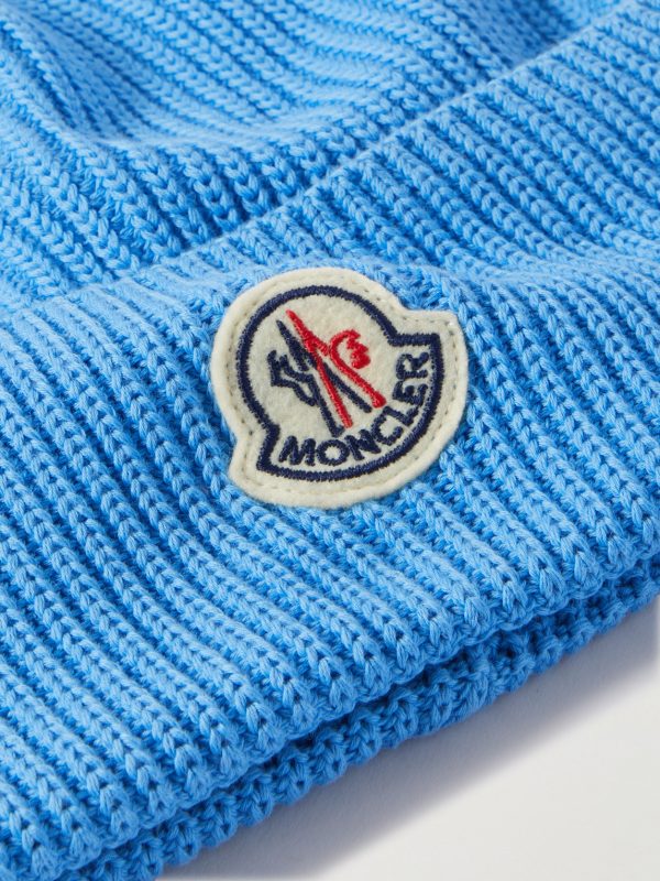 Logo-Appliquéd Ribbed Cotton Beanie - CU
