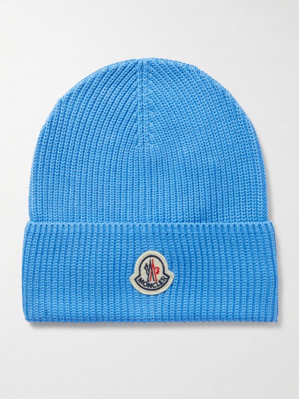 Logo-Appliquéd Ribbed Cotton Beanie