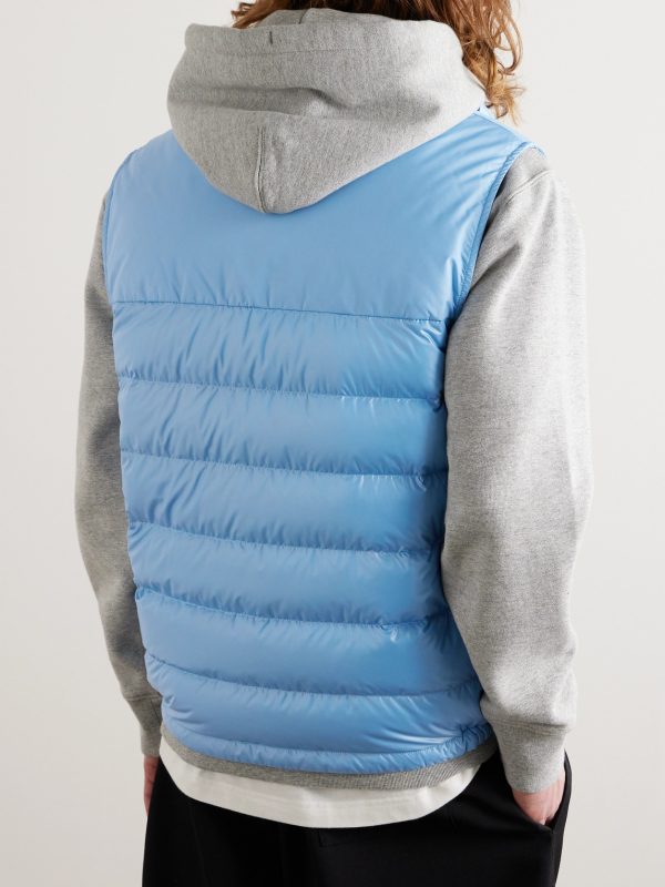 Logo-Appliquéd Quilted Shell Hooded Down Gilet - BK Logo-Appliquéd Quilted Shell Hooded Down Gilet - BK