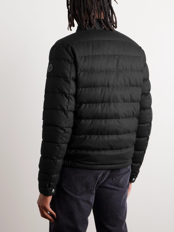 Acorus Quilted Nylon and Cashmere-Blend Down Zip-Up Jacket - BK