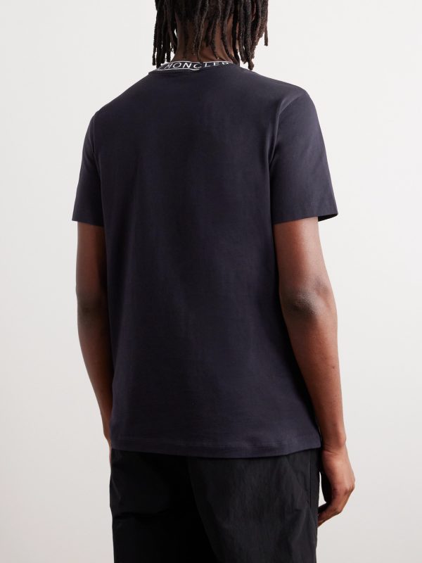 Slim-Fit Logo-Jacquard Cotton-Jersey T-Shirt - BK Slim-Fit Logo-Jacquard Cotton-Jersey T-Shirt - BK