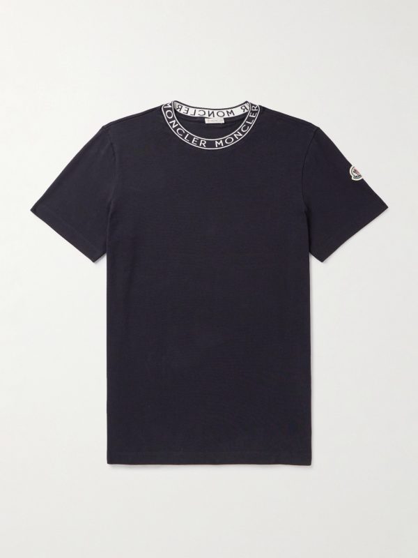 Slim-Fit Logo-Jacquard Cotton-Jersey T-Shirt Slim-Fit Logo-Jacquard Cotton-Jersey T-Shirt