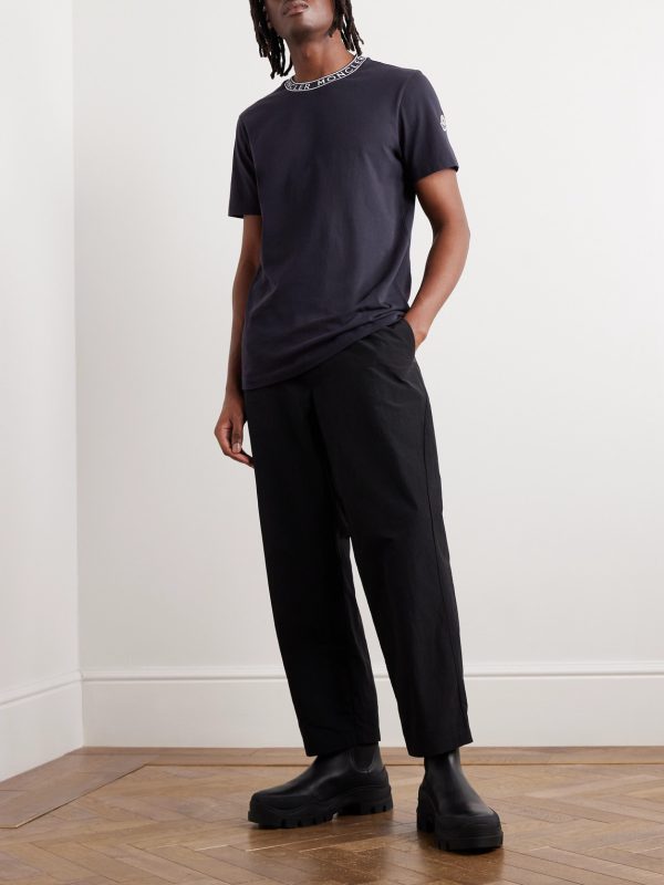 Slim-Fit Logo-Jacquard Cotton-Jersey T-Shirt - OU Slim-Fit Logo-Jacquard Cotton-Jersey T-Shirt - OU