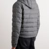 Redessau Logo-Appliquéd Quilted Flannel Hooded Down Jacket - BK Redessau Logo-Appliquéd Quilted Flannel Hooded Down Jacket - BK