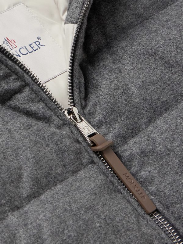 Redessau Logo-Appliquéd Quilted Flannel Hooded Down Jacket - CU Redessau Logo-Appliquéd Quilted Flannel Hooded Down Jacket - CU