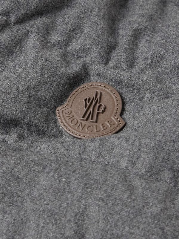 Redessau Logo-Appliquéd Quilted Flannel Hooded Down Jacket - E1 Redessau Logo-Appliquéd Quilted Flannel Hooded Down Jacket - E1
