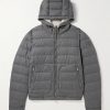 Redessau Logo-Appliquéd Quilted Flannel Hooded Down Jacket Redessau Logo-Appliquéd Quilted Flannel Hooded Down Jacket