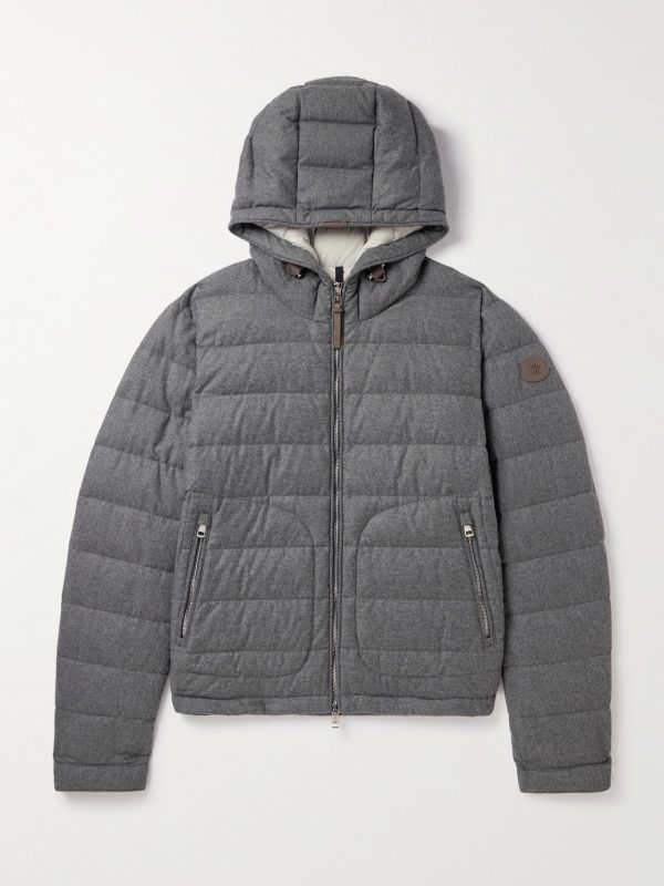 Redessau Logo-Appliquéd Quilted Flannel Hooded Down Jacket Redessau Logo-Appliquéd Quilted Flannel Hooded Down Jacket