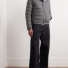 Redessau Logo-Appliquéd Quilted Flannel Hooded Down Jacket - OU Redessau Logo-Appliquéd Quilted Flannel Hooded Down Jacket - OU
