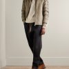 Jumeaux Logo-Appliquéd Shearling and Leather-Trimmed Suede and Quilted Shell Down Jacket - OU Jumeaux Logo-Appliquéd Shearling and Leather-Trimmed Suede and Quilted Shell Down Jacket - OU