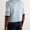 Jacquard-Knit Silk and Cotton-Blend Polo Shirt - BK Jacquard-Knit Silk and Cotton-Blend Polo Shirt - BK