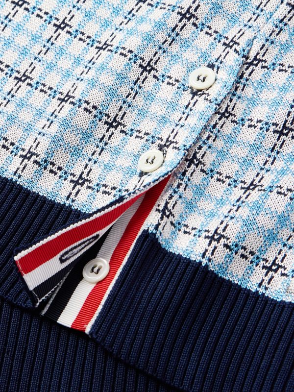 Jacquard-Knit Silk and Cotton-Blend Polo Shirt - CU Jacquard-Knit Silk and Cotton-Blend Polo Shirt - CU