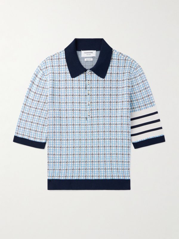 Jacquard-Knit Silk and Cotton-Blend Polo Shirt Jacquard-Knit Silk and Cotton-Blend Polo Shirt