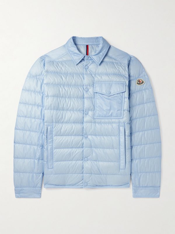 Logo-Appliquéd Quilted Shell Down Shirt Jacket Logo-Appliquéd Quilted Shell Down Shirt Jacket