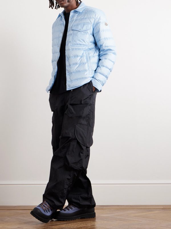 Logo-Appliquéd Quilted Shell Down Shirt Jacket - OU Logo-Appliquéd Quilted Shell Down Shirt Jacket - OU