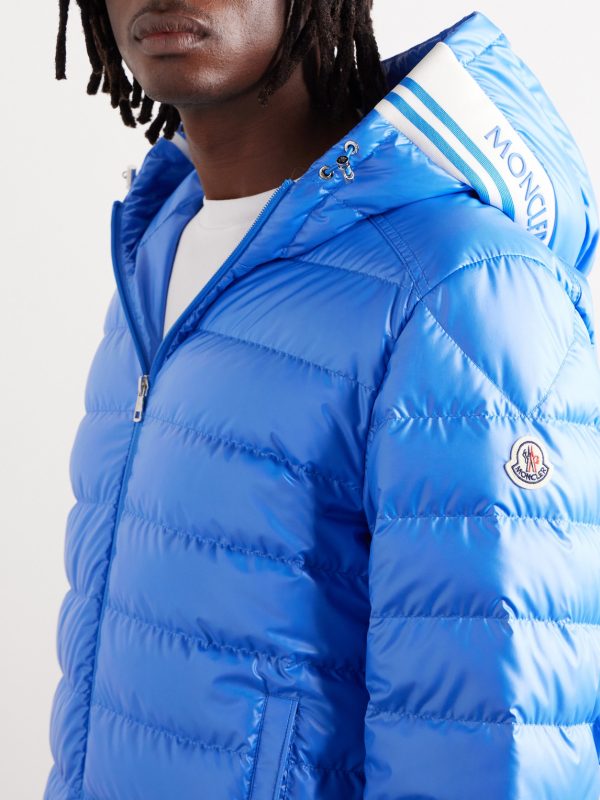 Logo-Appliquéd Quilted Shell Hooded Down Jacket - E2 Logo-Appliquéd Quilted Shell Hooded Down Jacket - E2