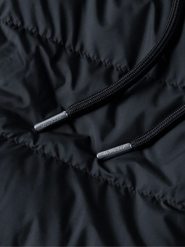 Logo-Appliquéd Panelled Cotton-Jersey and Quilted Shell Down Zip-Up Hoodie - CU Logo-Appliquéd Panelled Cotton-Jersey and Quilted Shell Down Zip-Up Hoodie - CU