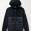 Logo-Appliquéd Panelled Cotton-Jersey and Quilted Shell Down Zip-Up Hoodie Logo-Appliquéd Panelled Cotton-Jersey and Quilted Shell Down Zip-Up Hoodie