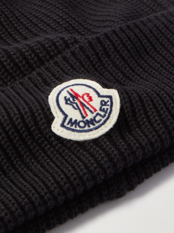 Logo-Appliquéd Ribbed Cotton Beanie - CU