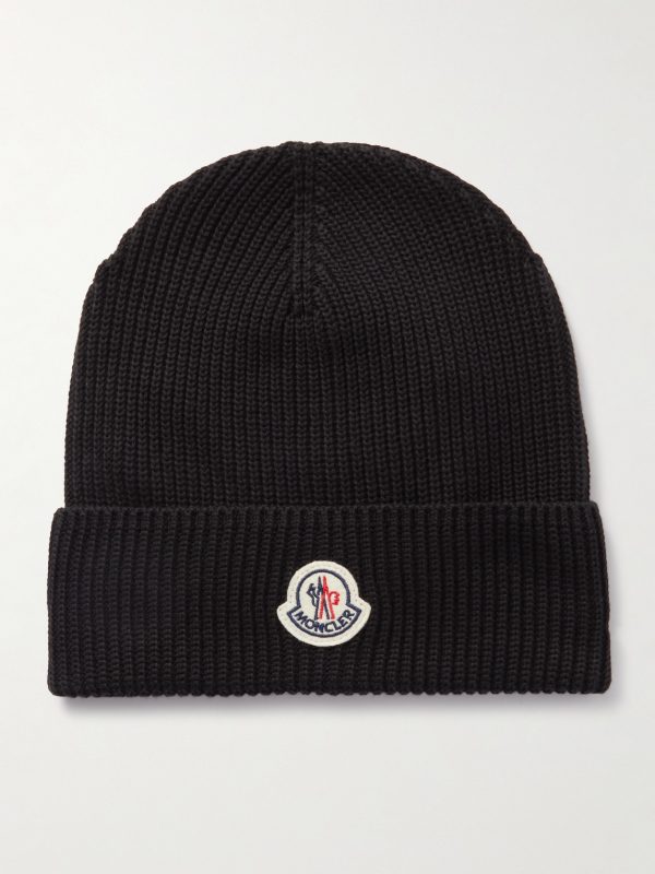 Logo-Appliquéd Ribbed Cotton Beanie