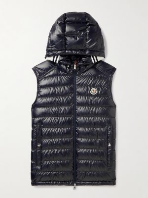 Clai Logo-Detailed Webbing-Trimmed Quilted Shell Hooded Down Gilet