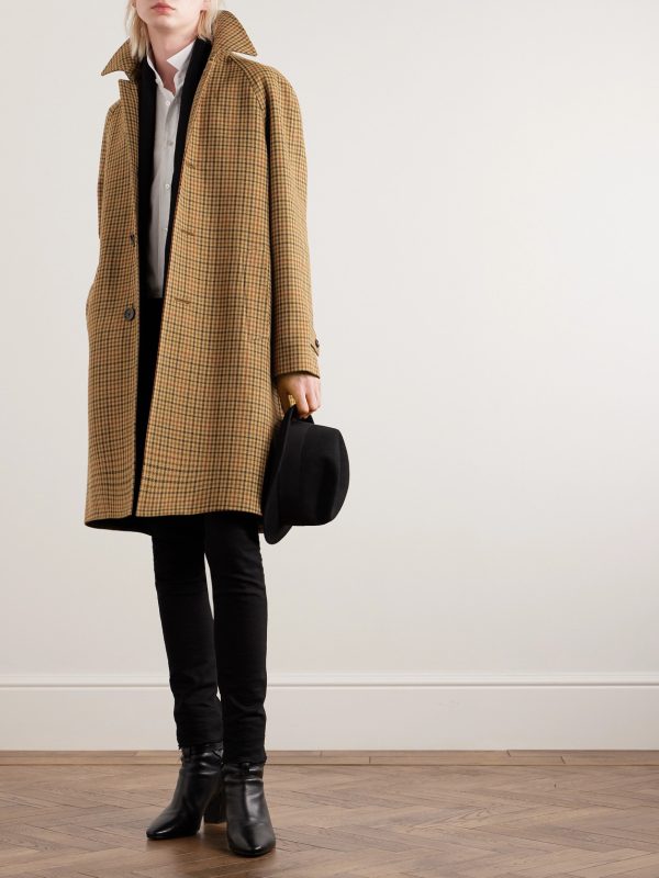 Checked Wool Coat - OU Checked Wool Coat - OU
