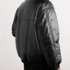 + Roc Nation by Jay-Z Cassiopeia Reversible Logo-Embossed Leather and Quilted Shell Down Bomber Jacket - BK