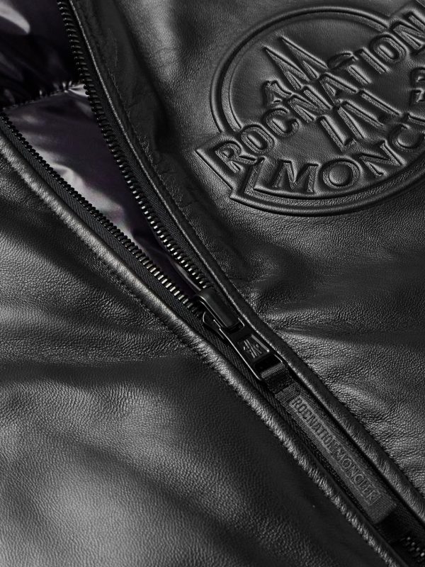 + Roc Nation by Jay-Z Cassiopeia Reversible Logo-Embossed Leather and Quilted Shell Down Bomber Jacket - CU