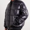+ Roc Nation by Jay-Z Cassiopeia Reversible Logo-Embossed Leather and Quilted Shell Down Bomber Jacket - E2