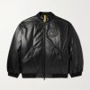 + Roc Nation by Jay-Z Cassiopeia Reversible Logo-Embossed Leather and Quilted Shell Down Bomber Jacket