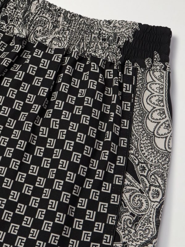 Straight-Leg Monogrammed Printed Poplin Shorts - CU Straight-Leg Monogrammed Printed Poplin Shorts - CU