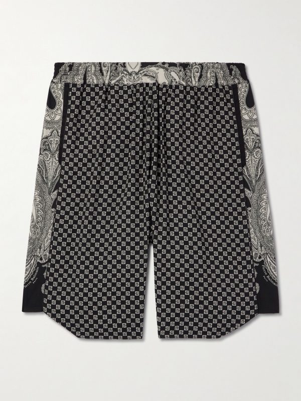 Straight-Leg Monogrammed Printed Poplin Shorts Straight-Leg Monogrammed Printed Poplin Shorts