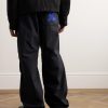 Wide-Leg Logo-Appliqued Nylon Cargo Trousers - BK Wide-Leg Logo-Appliqued Nylon Cargo Trousers - BK
