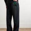Straight-Leg Argyle Jacquard-Knit Track Pants - BK Straight-Leg Argyle Jacquard-Knit Track Pants - BK