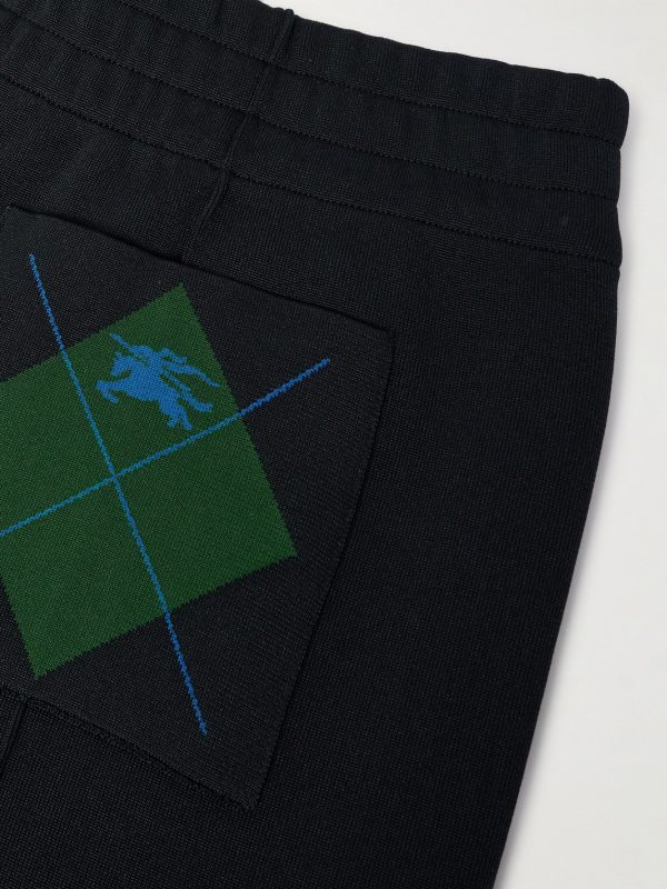 Straight-Leg Argyle Jacquard-Knit Track Pants - CU Straight-Leg Argyle Jacquard-Knit Track Pants - CU