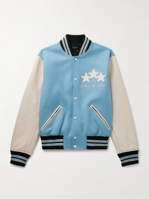 Appliquéd Wool-Blend and Leather Varsity Jacket Appliquéd Wool-Blend and Leather Varsity Jacket