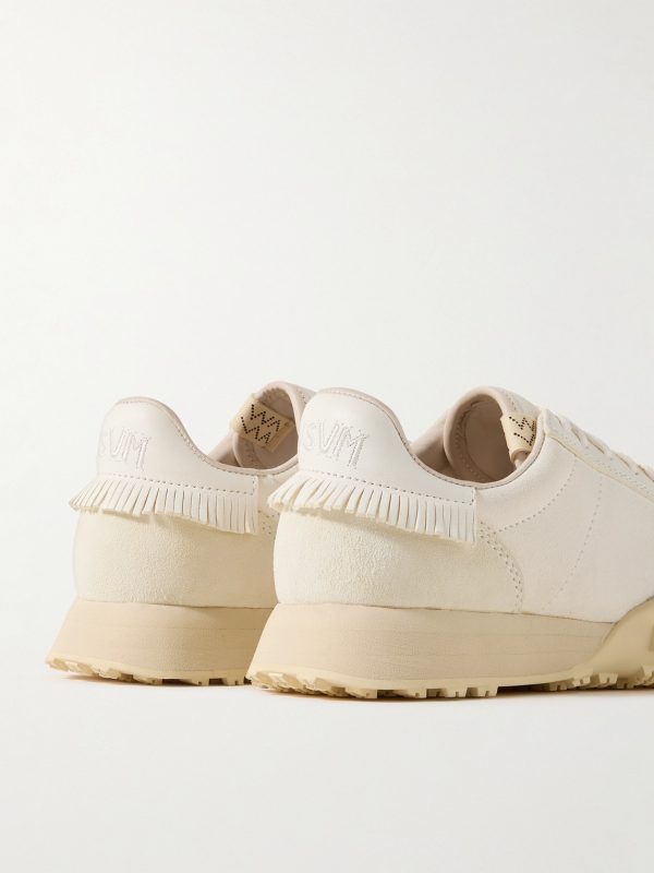 Hospoa Fringed Leather-Trimmed Suede Sneakers - BK
