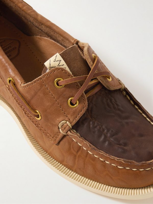 Americana II Eye-Folk Textured-Leather Boat Shoes - CU Americana II Eye-Folk Textured-Leather Boat Shoes - CU