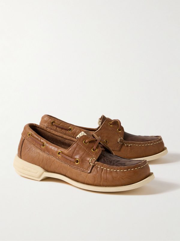 Americana II Eye-Folk Textured-Leather Boat Shoes - FR Americana II Eye-Folk Textured-Leather Boat Shoes - FR