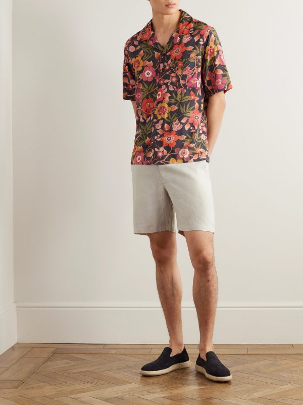 Straight-Leg Linen Shorts - OU Straight-Leg Linen Shorts - OU