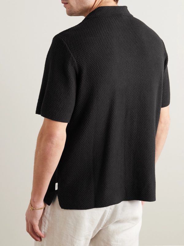 Camp-Collar Cotton-Blend Shirt - BK