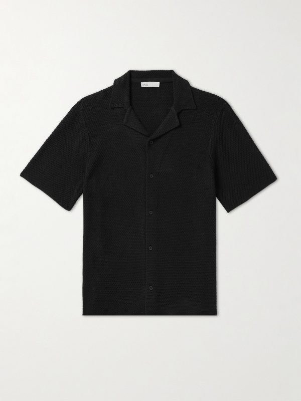 Camp-Collar Cotton-Blend Shirt