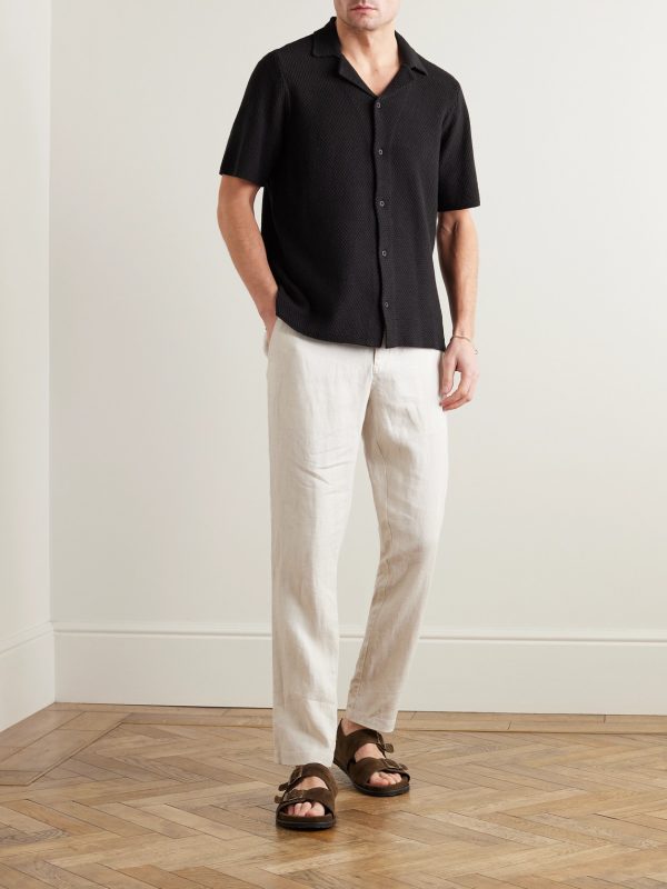 Camp-Collar Cotton-Blend Shirt - OU