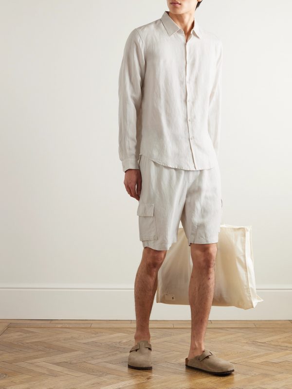 Air Straight-Leg Linen and Lyocell-Blend Drawstring Cargo Shorts - OU Air Straight-Leg Linen and Lyocell-Blend Drawstring Cargo Shorts - OU