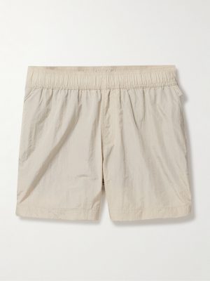Straight-Leg Mid-Length Crinkled Swim Shorts Straight-Leg Mid-Length Crinkled Swim Shorts