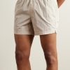 Straight-Leg Mid-Length Crinkled Swim Shorts - OU Straight-Leg Mid-Length Crinkled Swim Shorts - OU