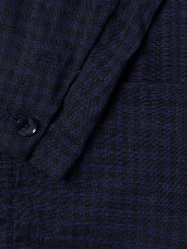 Visal Checked Crinkled Wool-Blend Overshirt - CU Visal Checked Crinkled Wool-Blend Overshirt - CU
