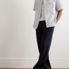 Bagolo Camp-Collar Striped Crinkled Cotton-Poplin Shirt - OU Bagolo Camp-Collar Striped Crinkled Cotton-Poplin Shirt - OU