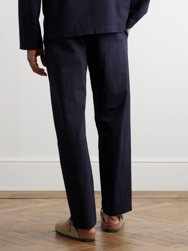 Joaquin Straight-Leg Cotton-Seersucker Trousers - BK Joaquin Straight-Leg Cotton-Seersucker Trousers - BK