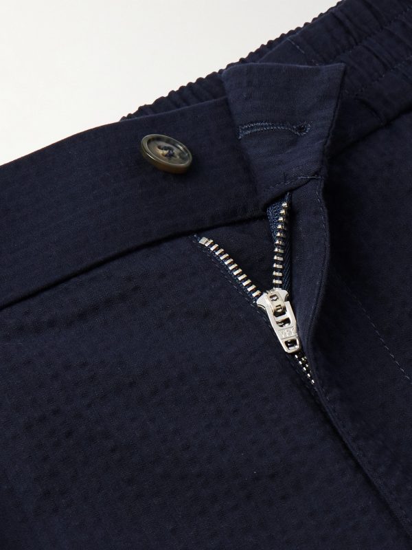 Joaquin Straight-Leg Cotton-Seersucker Trousers - E1